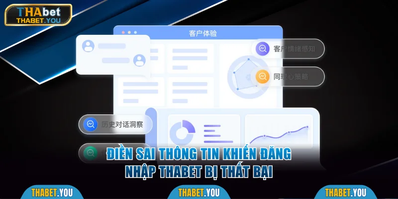 Điền sai thông tin khiến đăng nhập Thabet bị thất bại